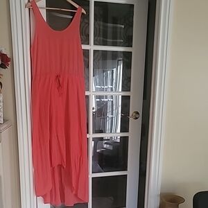 Michael Stars Hi Low Draw String waist Sun Dress 100% cotton SZ S